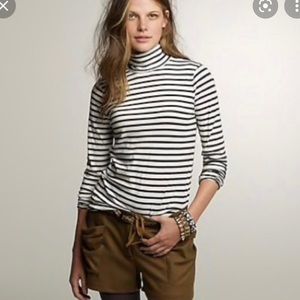 J Crew striped tissue tee turtleneck, size XS or S, black and white